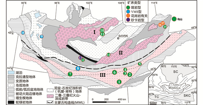 蒙古国铜矿床主要类型、典型矿床、时空分布与构造背景
