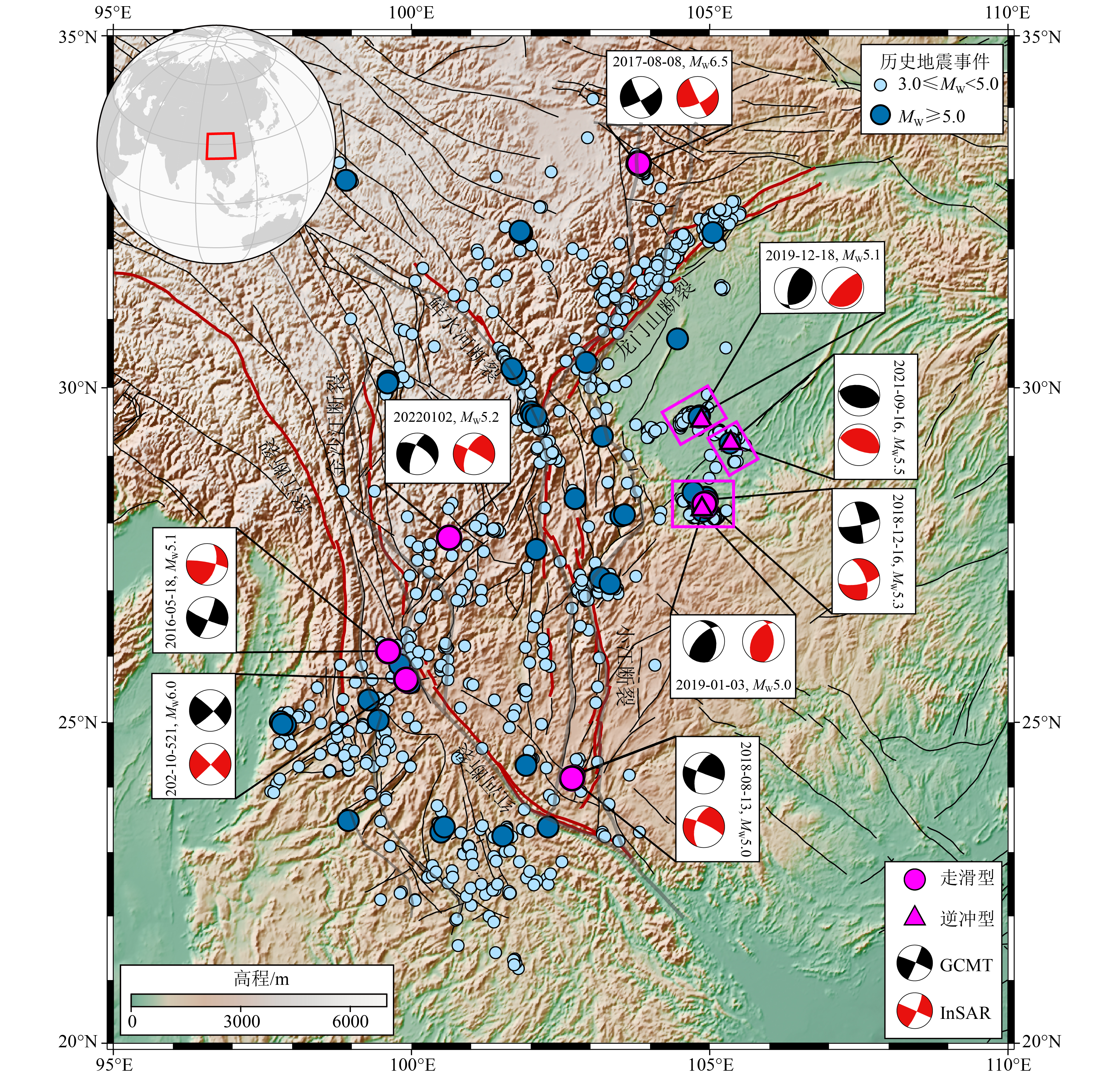 川 Construction and analysis of InSAR seismic catalog for medium-to