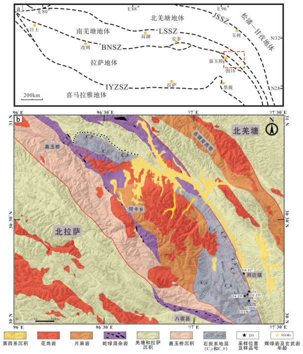 班公湖—怒江缝合带东段八宿地区古生代地层碎屑锆石U-Pb年龄：物源分析 