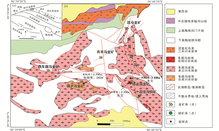 北祁连车路沟斑岩型金矿床含矿岩体年代学、地球化学与岩石成因 