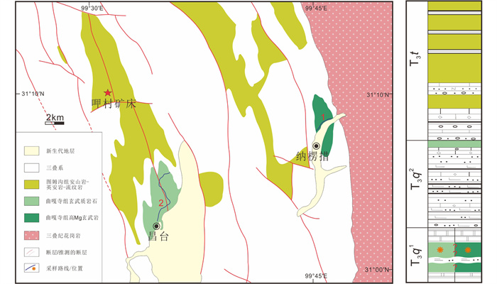 Petrogenesis of Late Triassic mafic volcanic rocks in the Gacun area ...