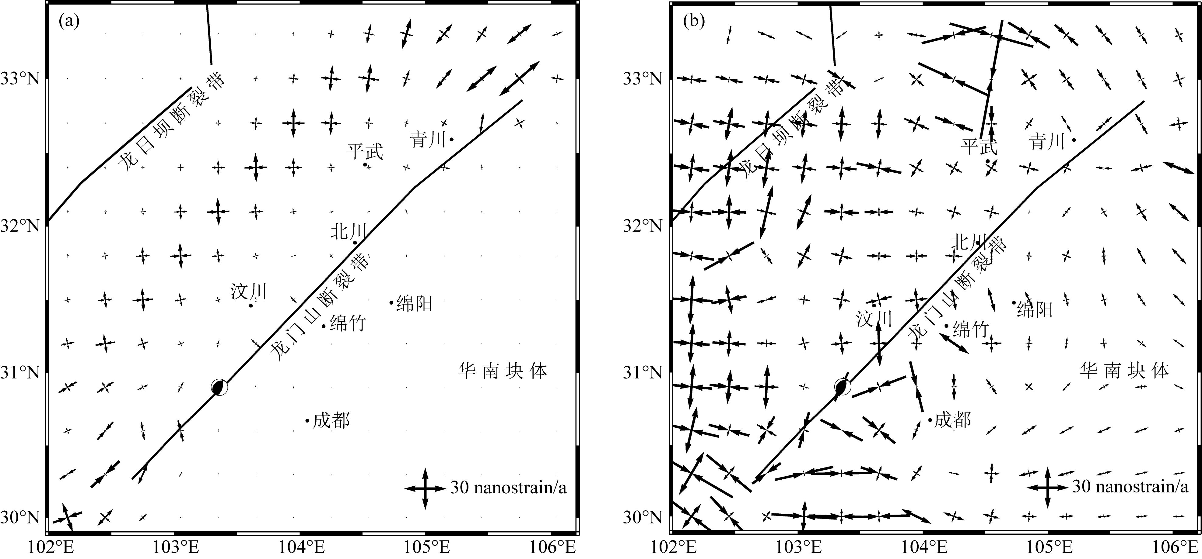 Crustal Strain In The Longmenshan Region Considering Fault Locking