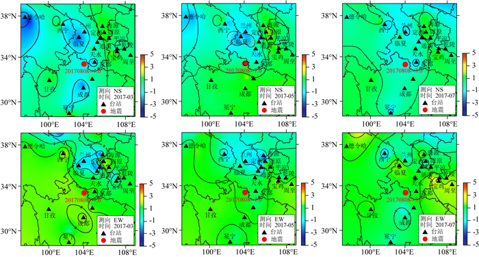 Temporal-spatial distribution of apparent resistivity before and after ...