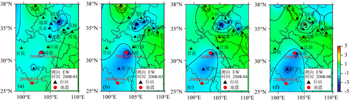 Temporal-spatial distribution of apparent resistivity before and after ...