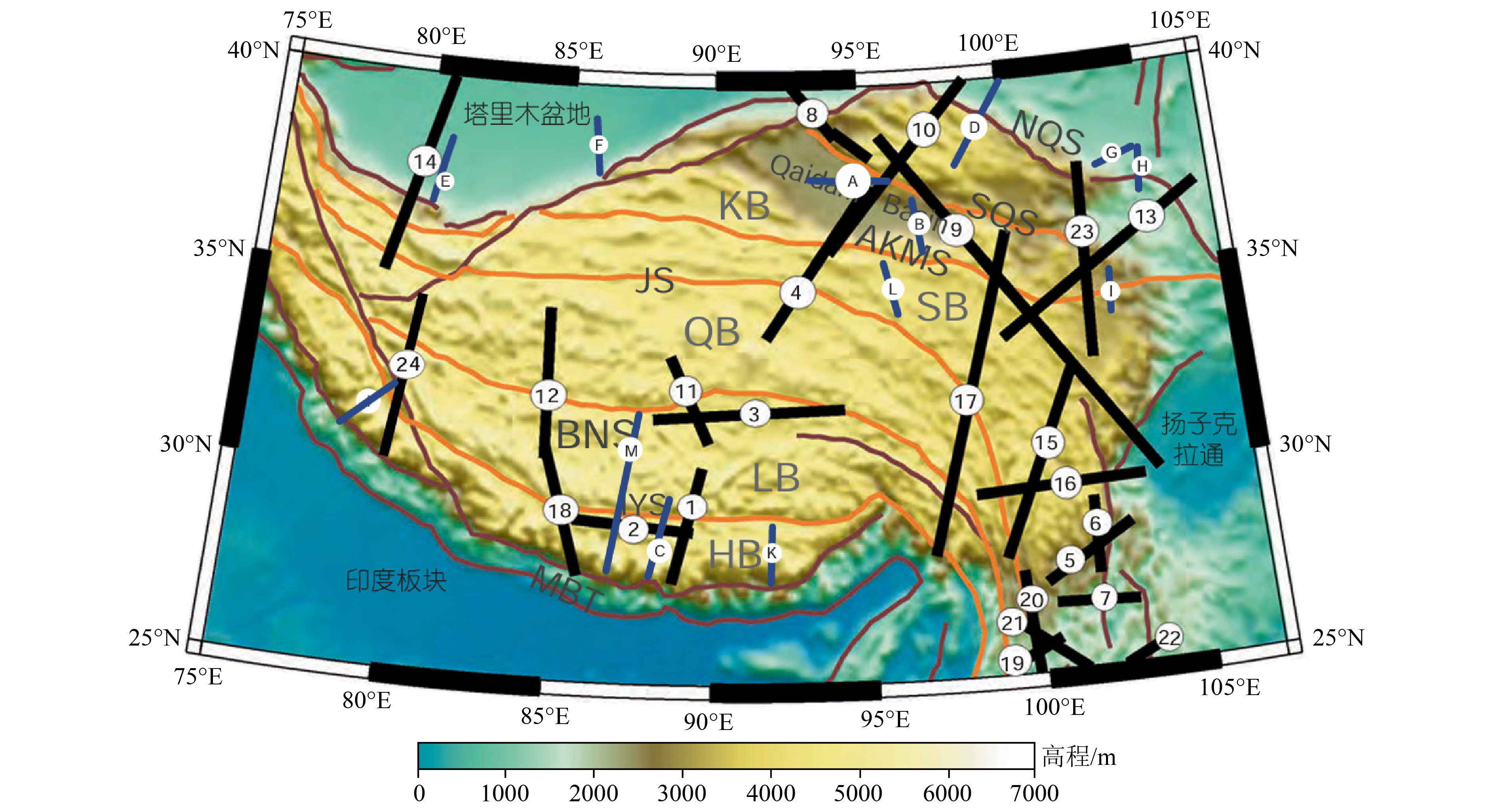 Model of crust and upper mantle velocity structure in the Tibetan Plateau